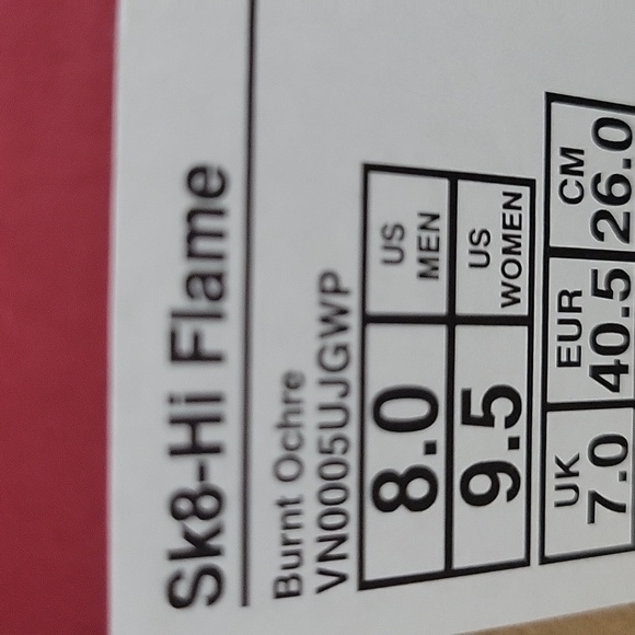 Van's SK8-Hi Flame in the box no lid authentic uper textile and leather. - Picture 16 of 16